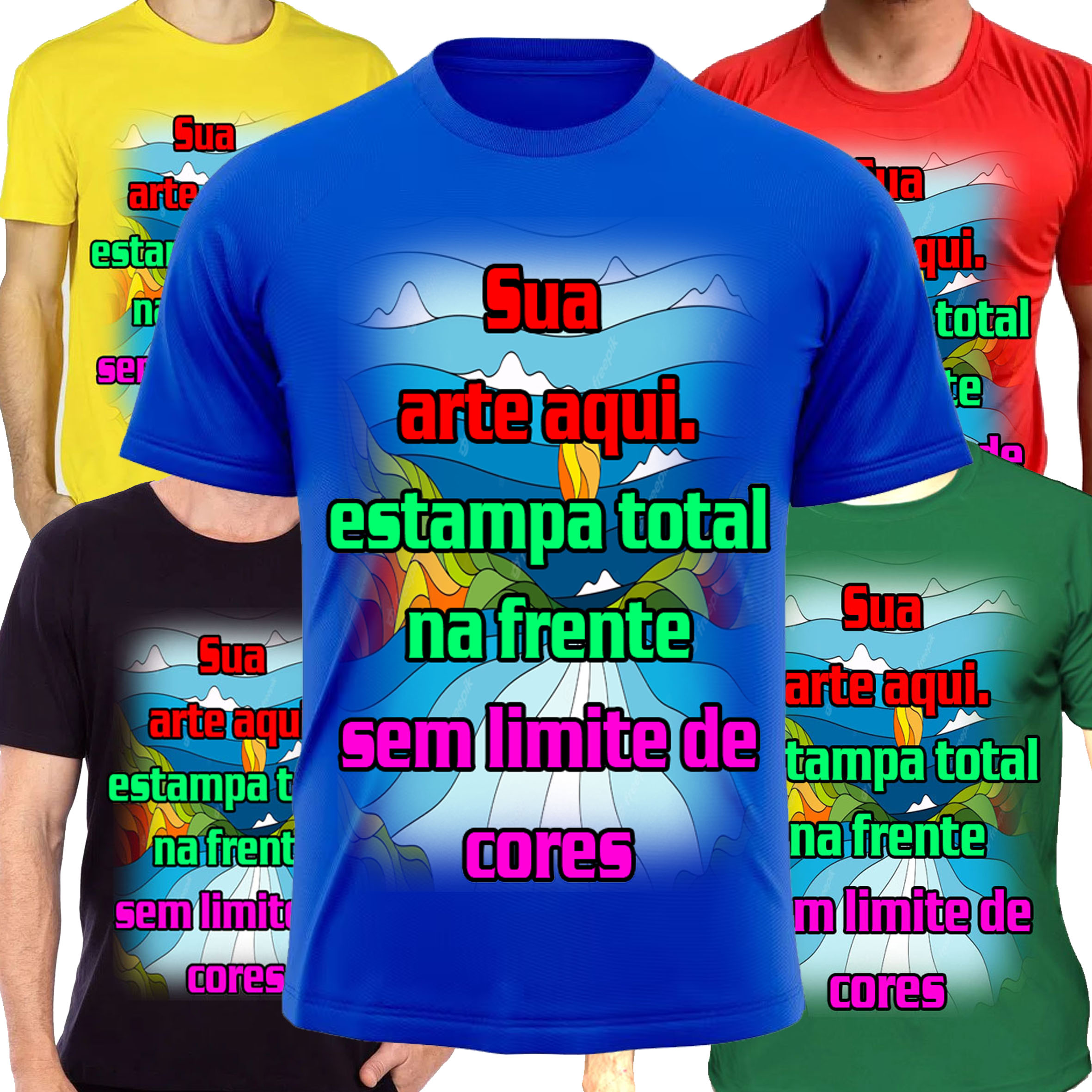 Kit 30 Camisetas Dry Fit Cores Personalizada Estampa Total na Frente -  Estamparia e Malharia Vasconcelos