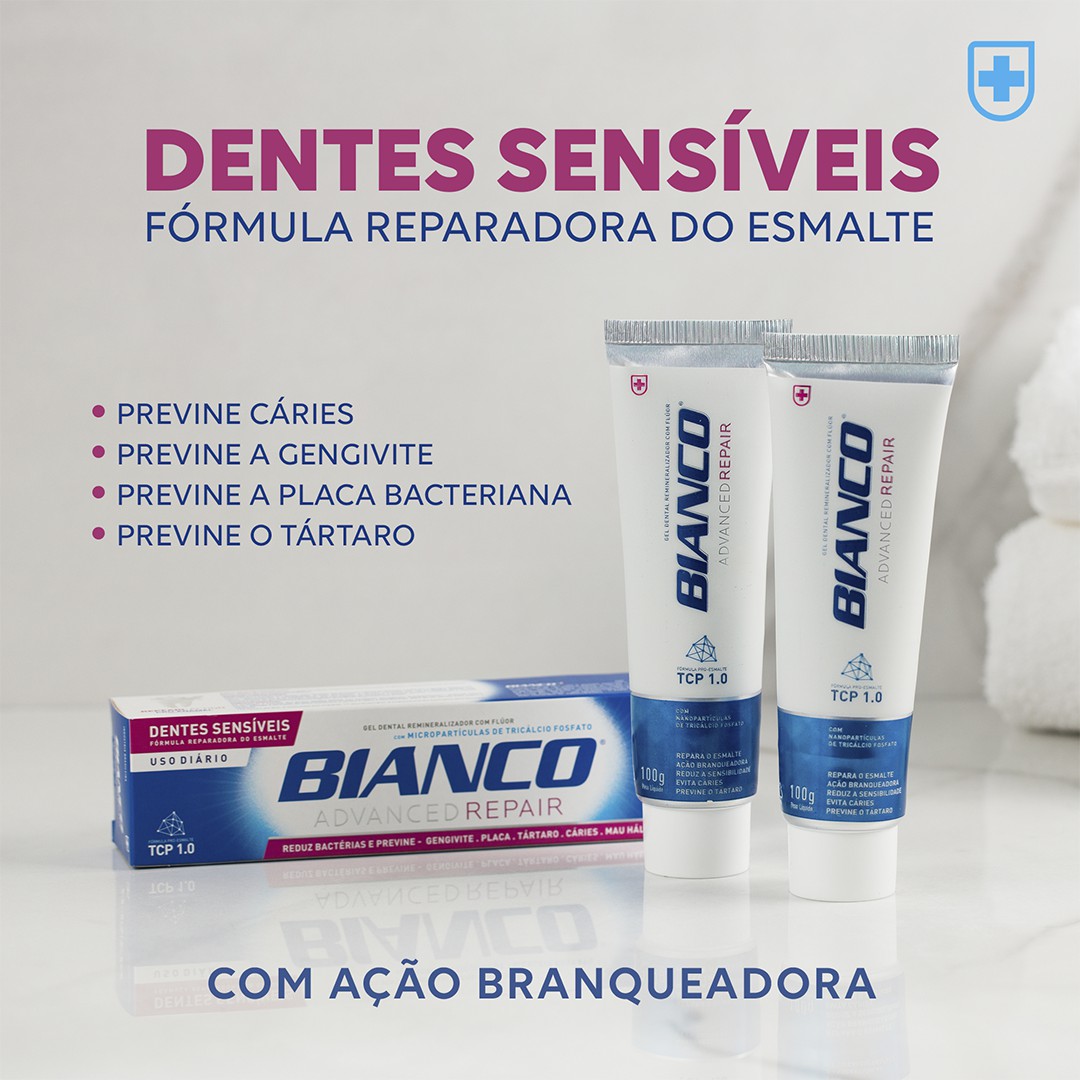 Creme Dental para Sensibilidade | Bianco Advanced Repair - Produtos para a  Higiene Oral Care | Bianco