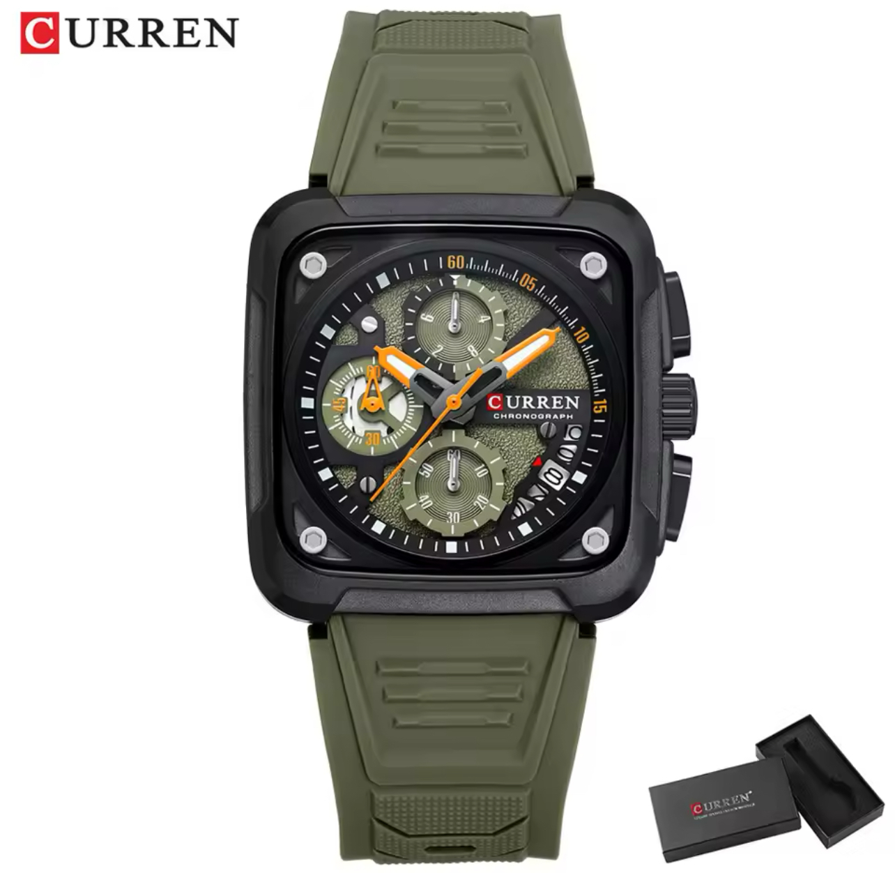 Relógio Curren 8461 Verde Militar - Relógios Curren