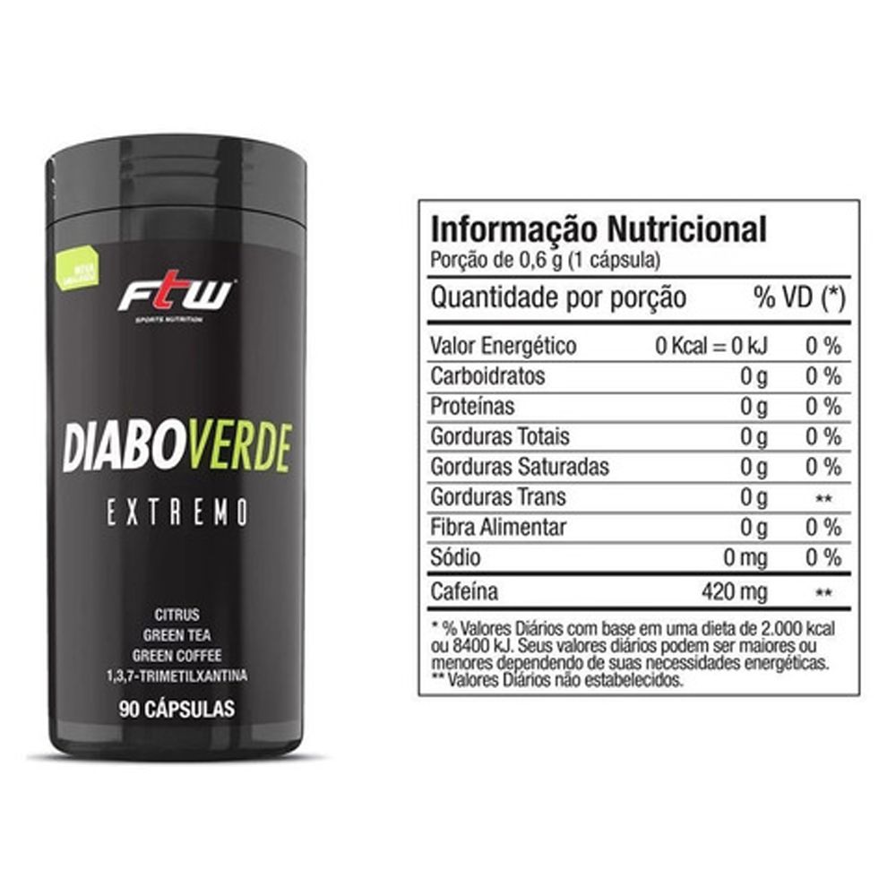 DIABO VERDE EXTREMO FTW - 90 CAPS - Curitiba Nutrition - Suplementos