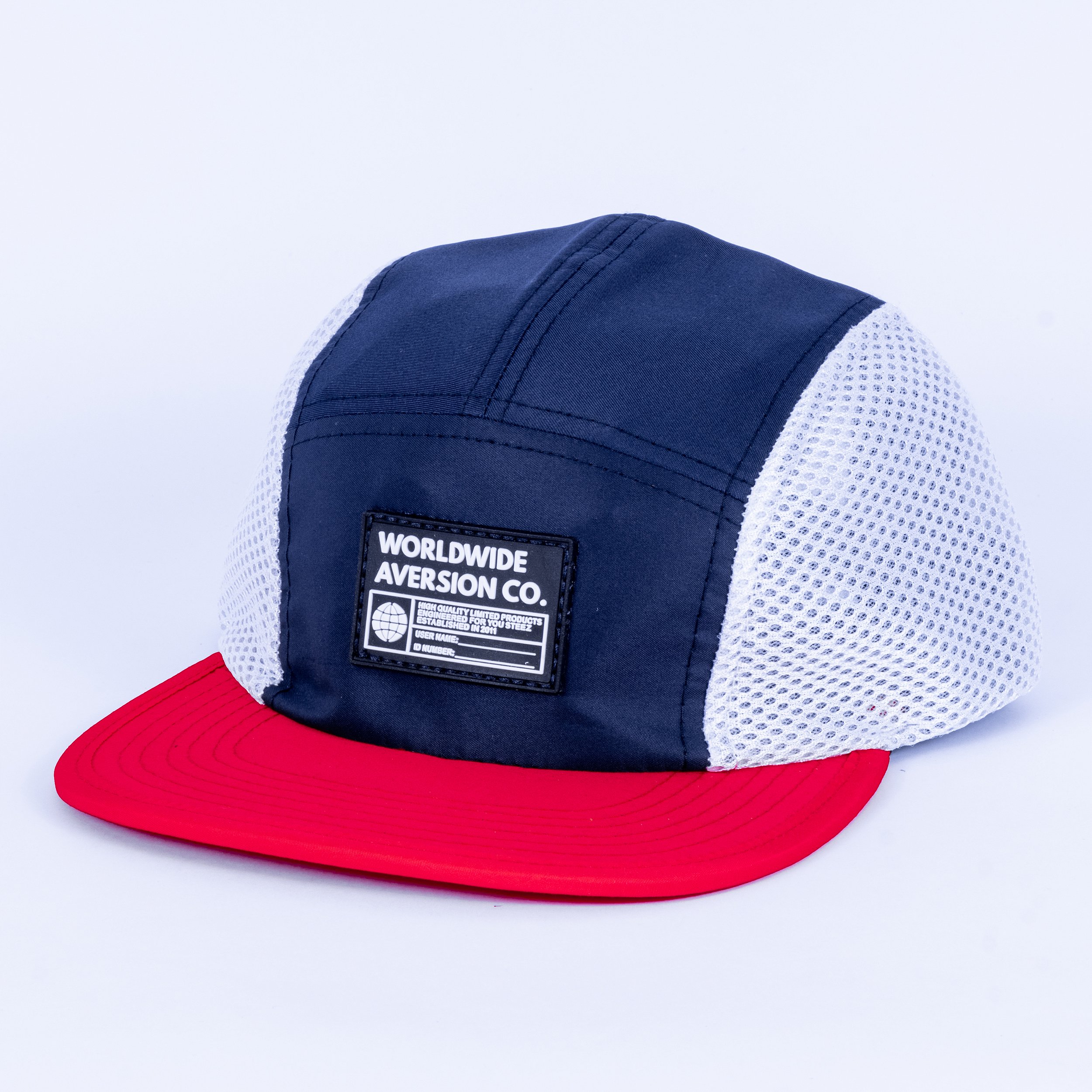 Boné Aversion Five Panel Aba Reta Azul/Vermelho/Branco - Model Worldwi -  Aversion Outfits Co. | Camisetas, Bonés, Blusas, Bags, Gorros, Bermudas,  Bucket Hats e Acessórios