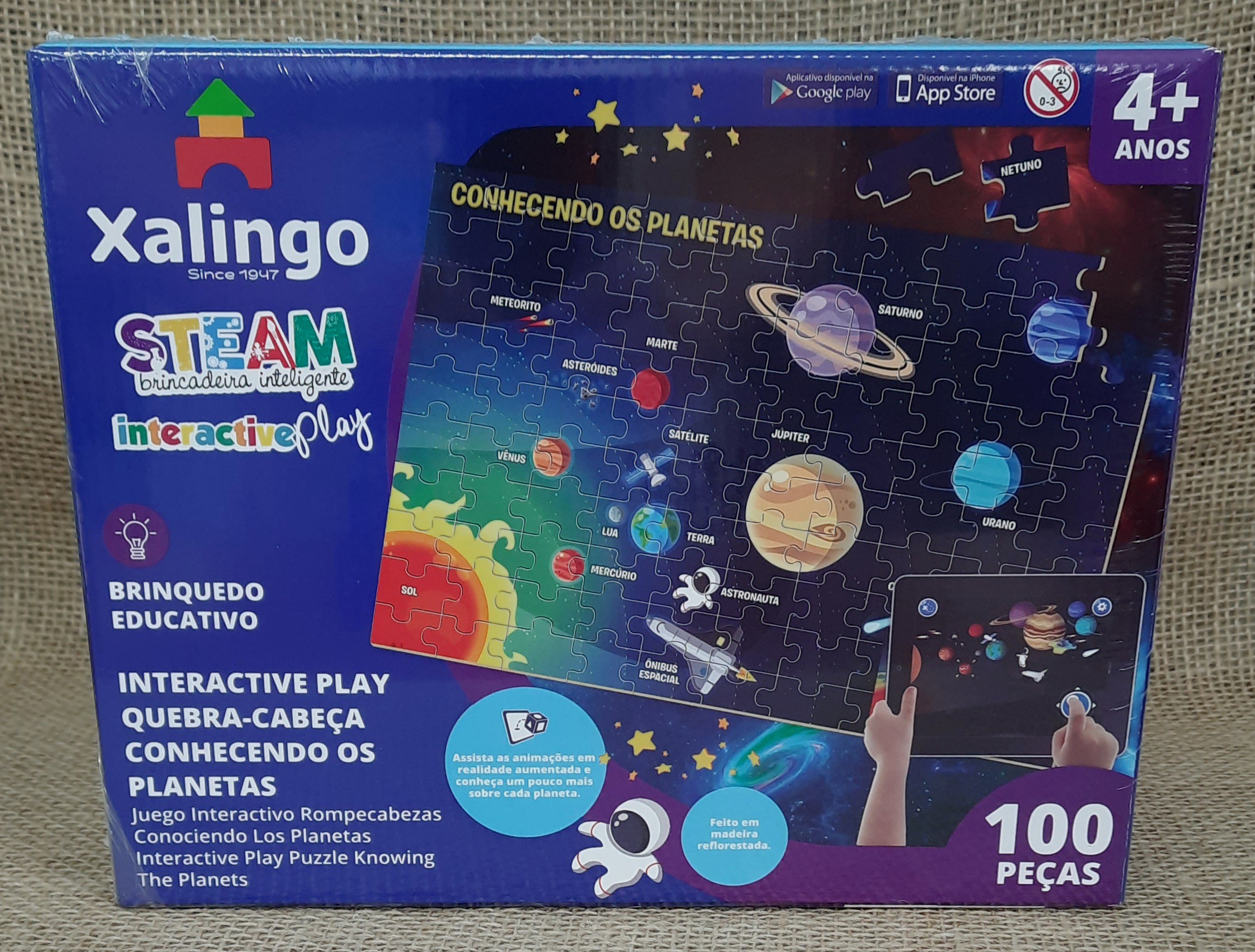 Quebra-Cabeça Sistema Solar Brinquedo Educativo de Madeira