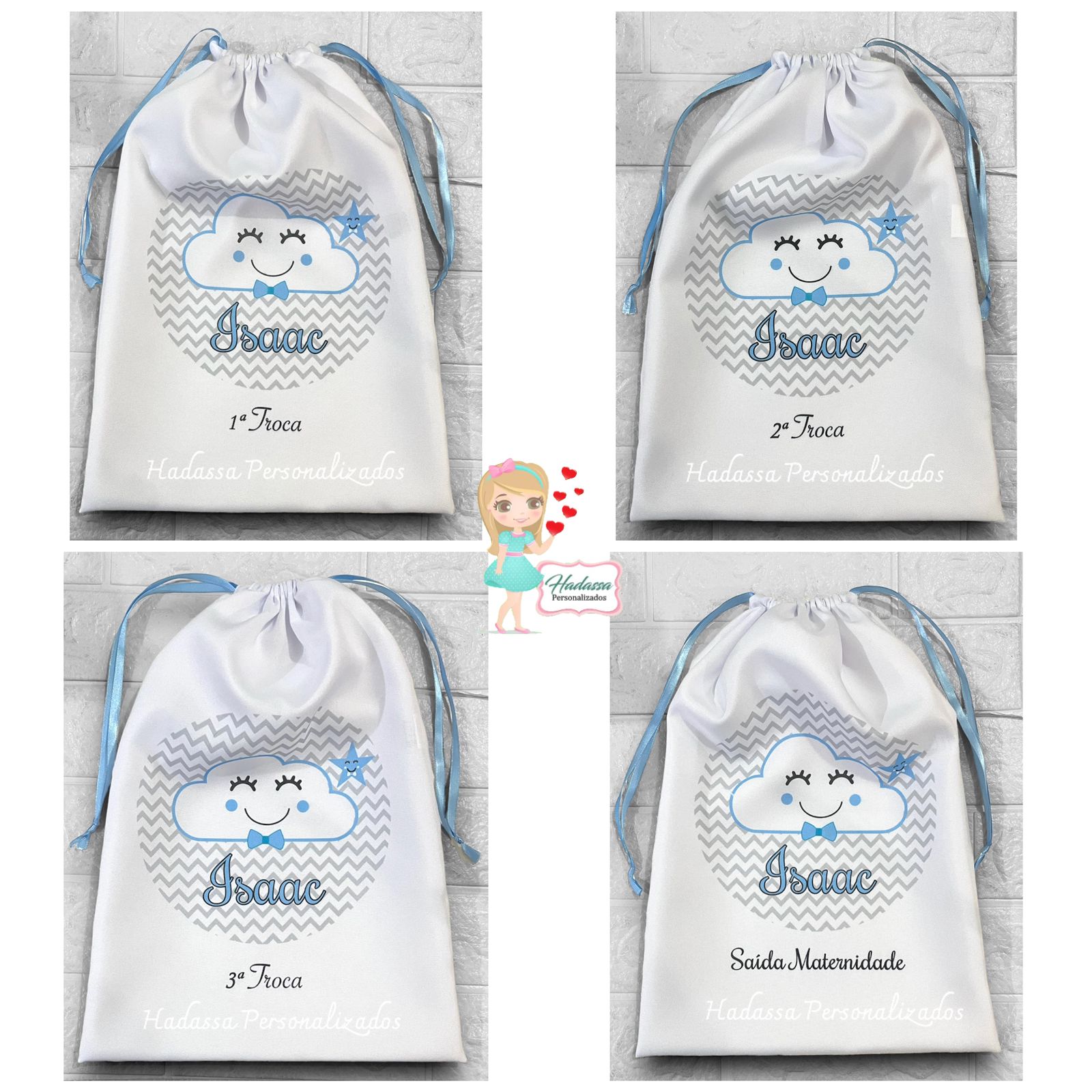 Saquinho - sacolinha - para roupinha de bebê - Maternidade - Hadassa  Personalizados