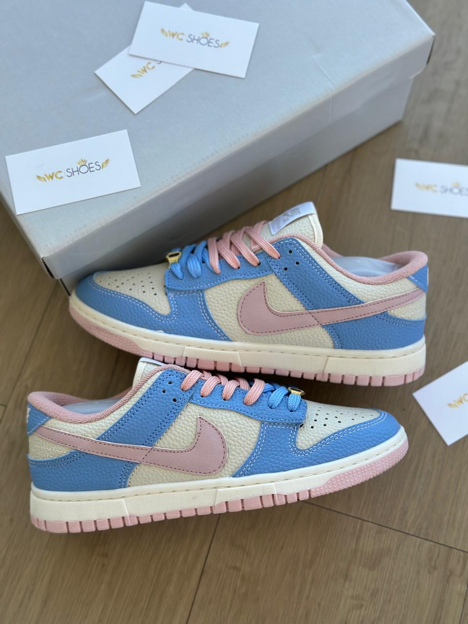 Tenis Nike Dunk Low SB Croco Azul Rosa WC SHOES