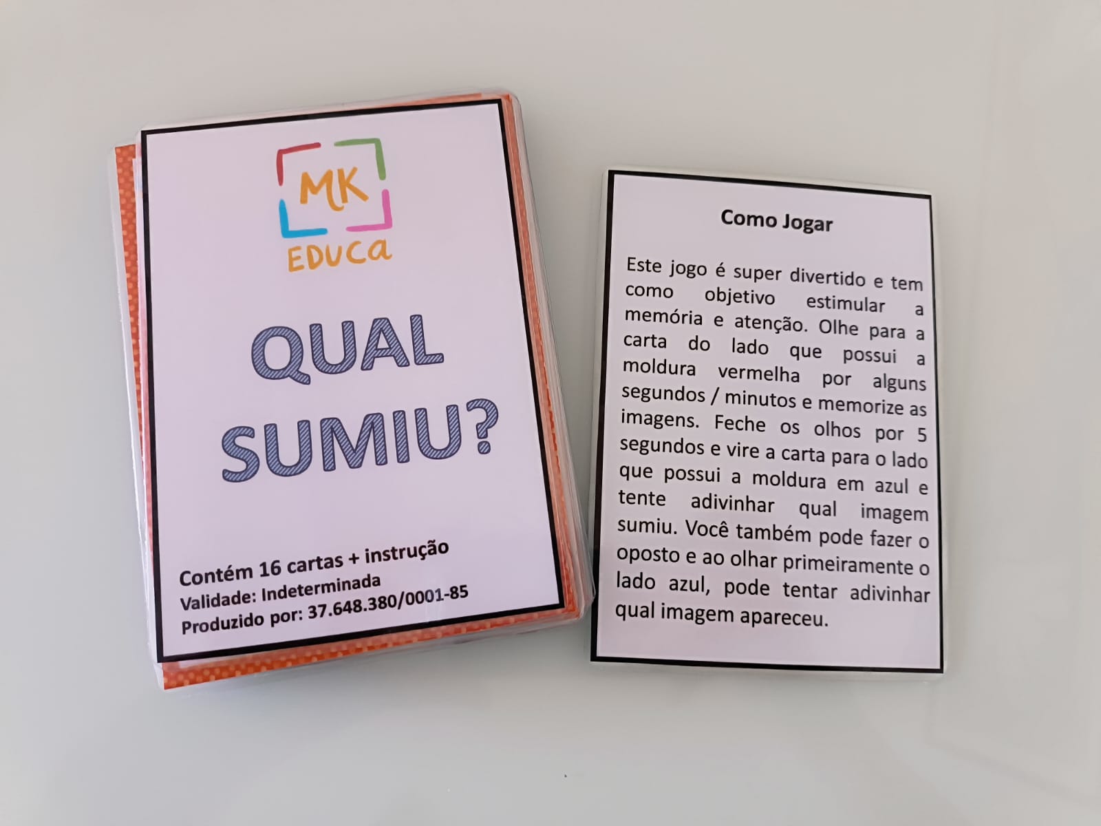 Jogo de atenção - Qual sumiu - Mk Educa
