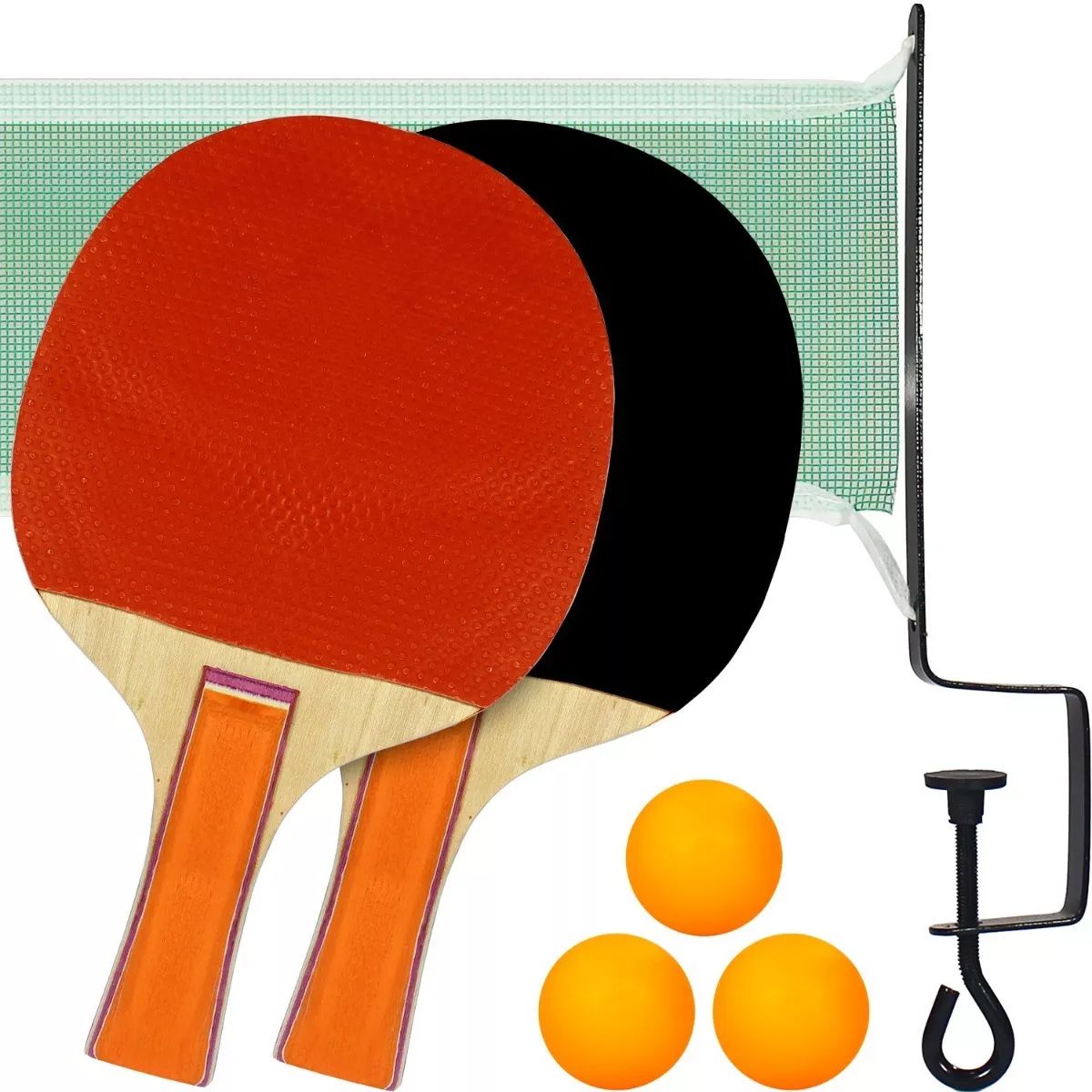 Kit Ping Pong/Tenis de Mesa Com 3 Bolas e 2 Raquetes - 1 Fit