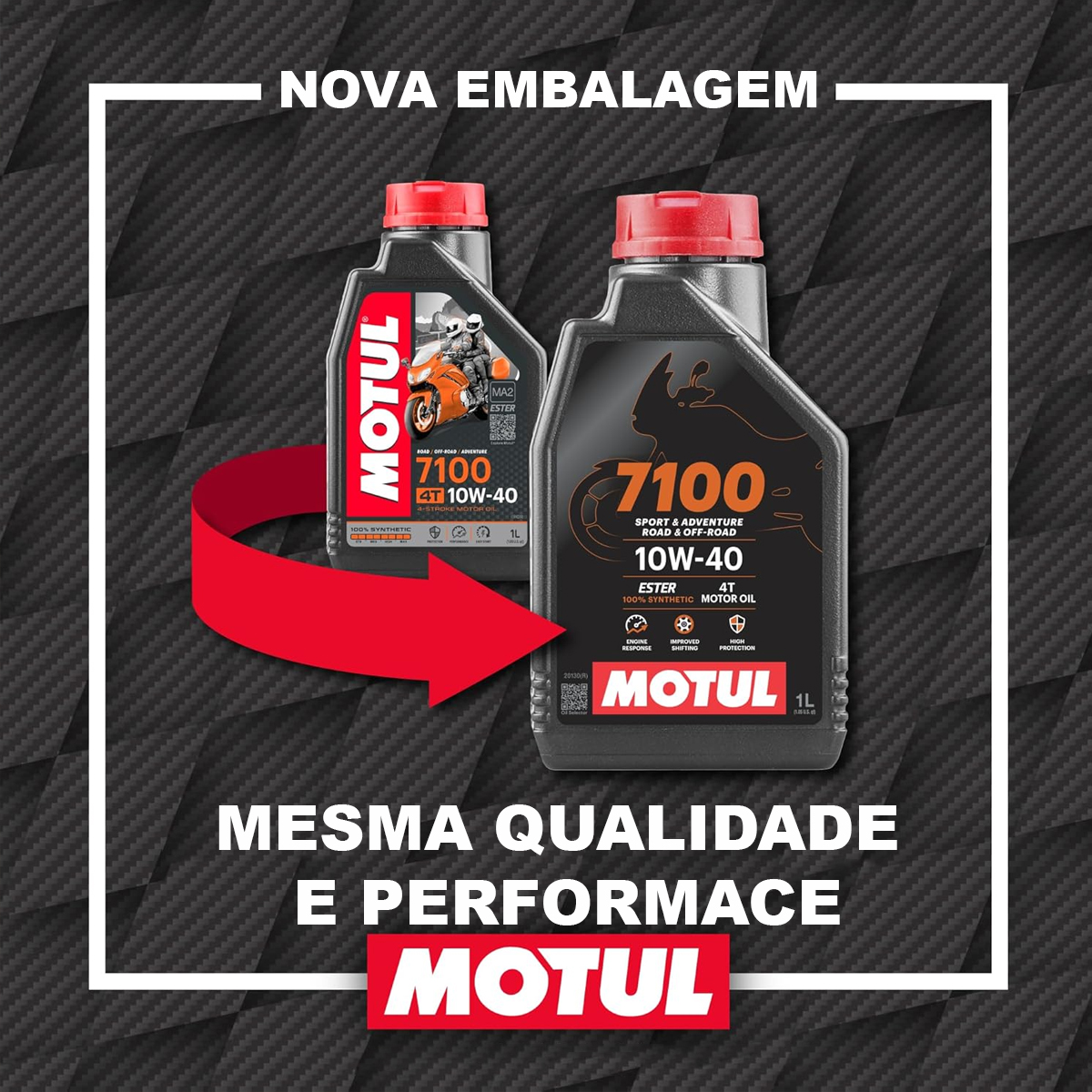 Galão De Óleo 4 Litros Motul 7100 10W40 Moto Motor 4 Tempos 100