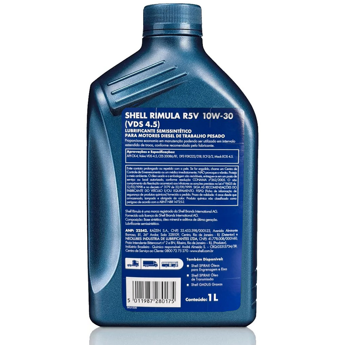 Óleo De Motor Lubrificante Shell Rimula R5 V 10W30 Semissintético