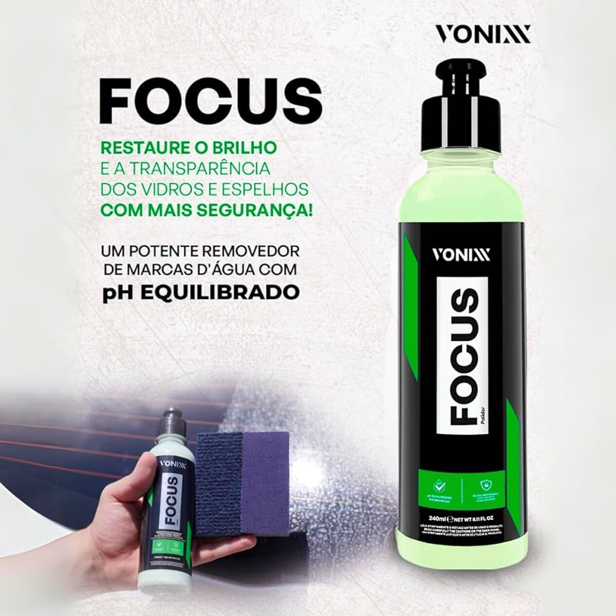 Vonixx Focus 240ml Removedor Chuva Ácida Seiva Maresia