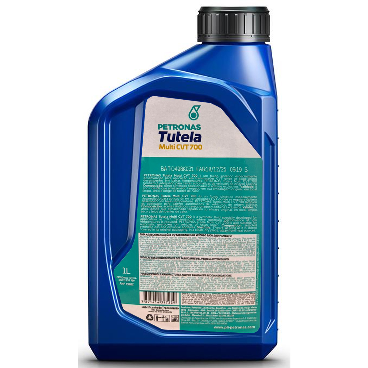 Óleo Fluido De Câmbio Automático CVT Petronas Tutela Multi CVT 700