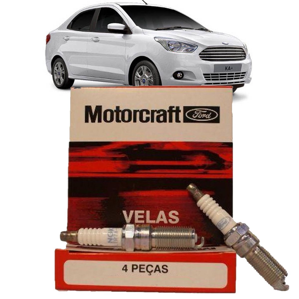Jogo de velas Motorcraft 7S6G12405AA para Zetec Rocam e Sigma