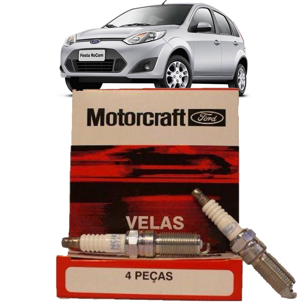 Jogo de velas Motorcraft 7S6G12405AA para Zetec Rocam e Sigma