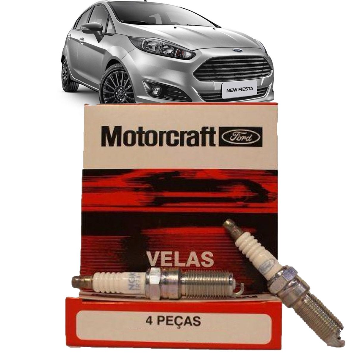 Jogo de velas Motorcraft 7S6G12405AA para Zetec Rocam e Sigma