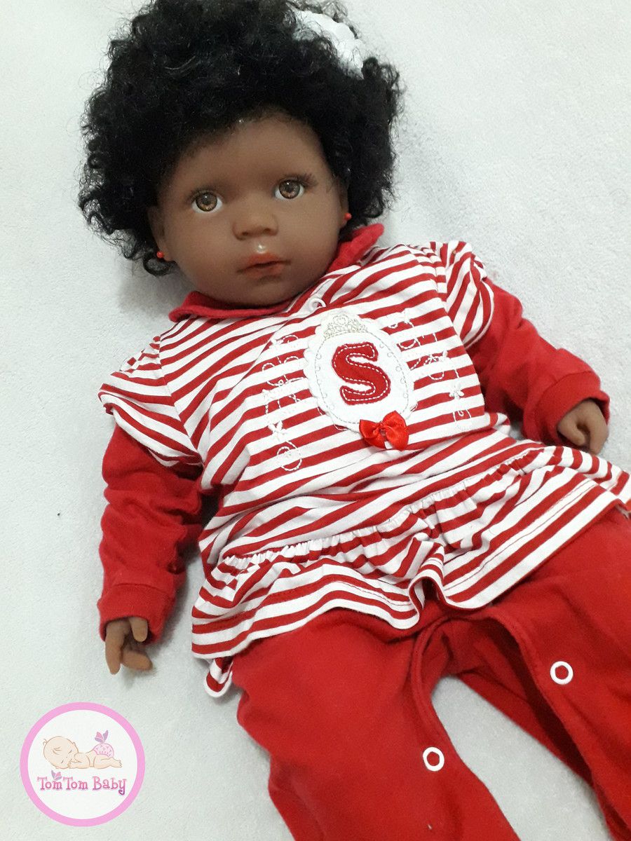 Bebê Reborn Menina Afro Negra