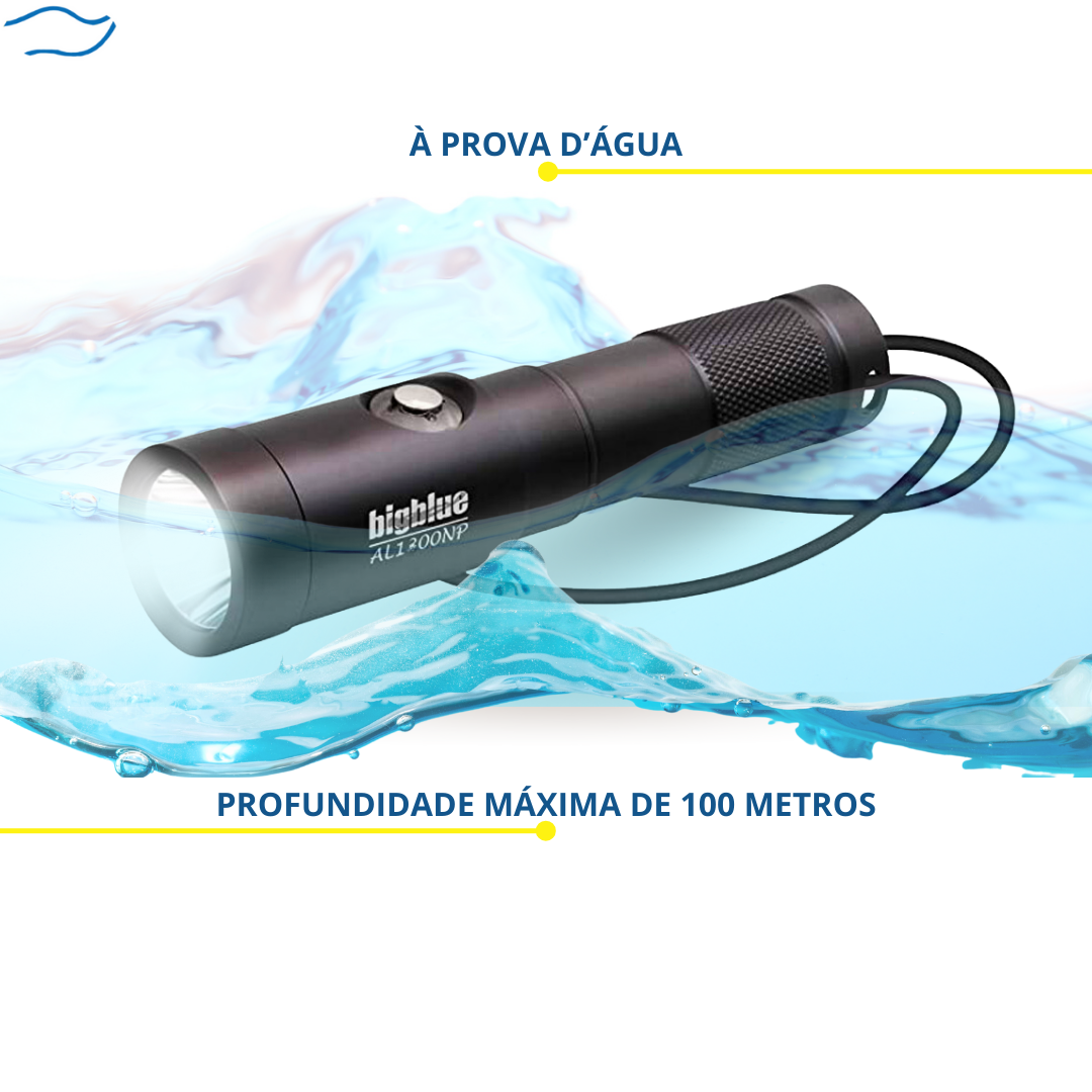 Lanterna Bigblue Mergulho 1200 Lúmens – Feixe 10°, 100m