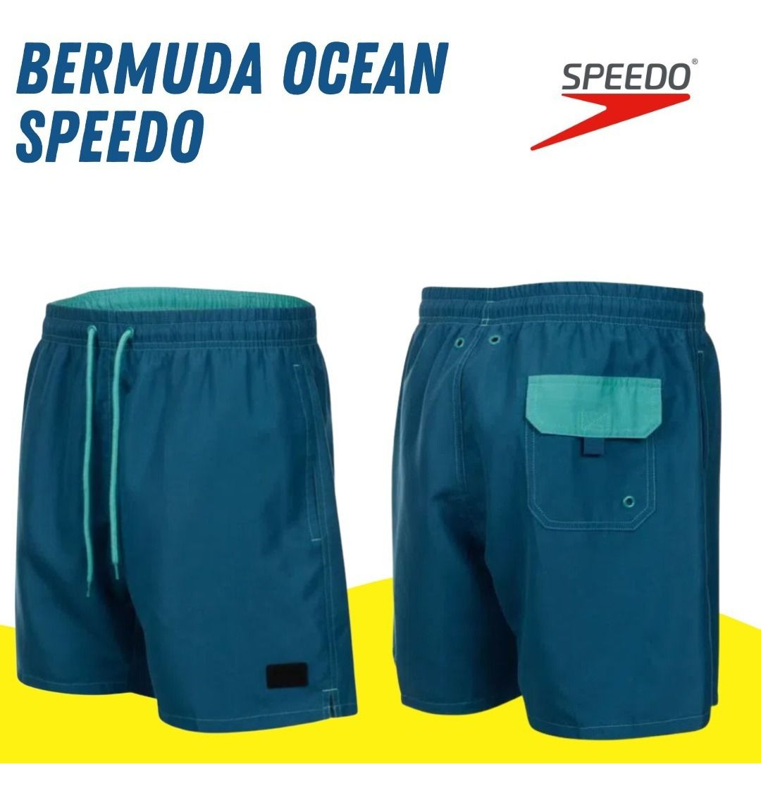 Swim Short Speedo Ocean Masculino Secagem Rápida com Sunga Interna