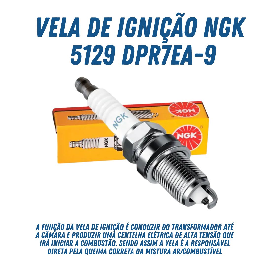Vela Náutica NGK 5129 DPR7EA-9 Ignição Motor 4T - Produtos