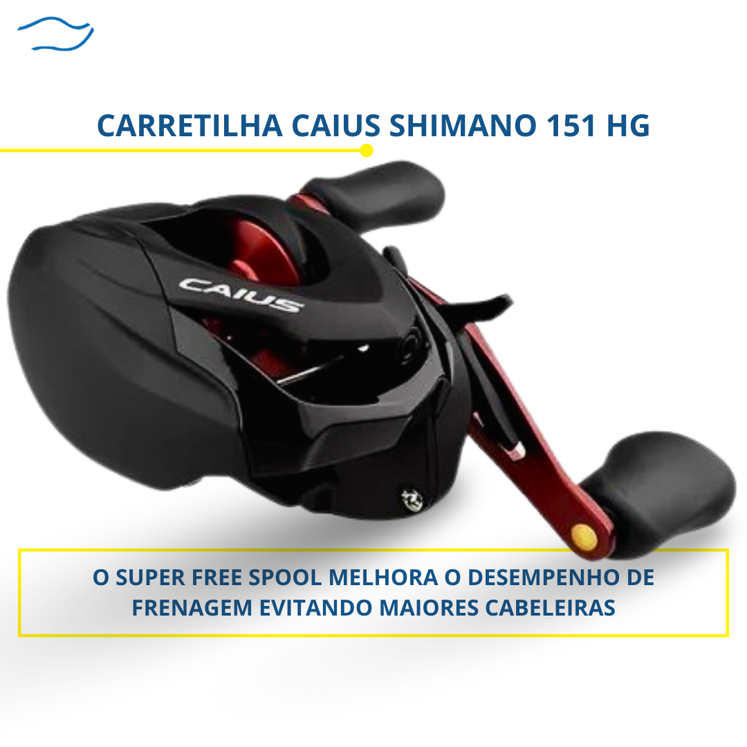 Carretilha Shimano Caius 151 HG Manivela Esquerda Pesca Esportiva