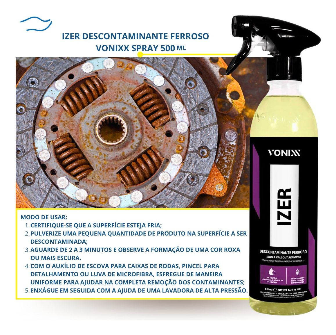 Limpa Rodas Izer Descontaminante Ferroso Vonixx Produtos N Uticos