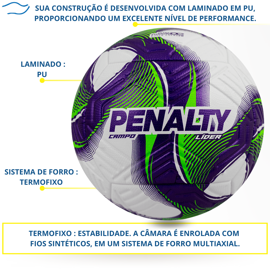Bola de Futebol Campo Penalty Líder PU Ultra Fusion 6D - Produtos