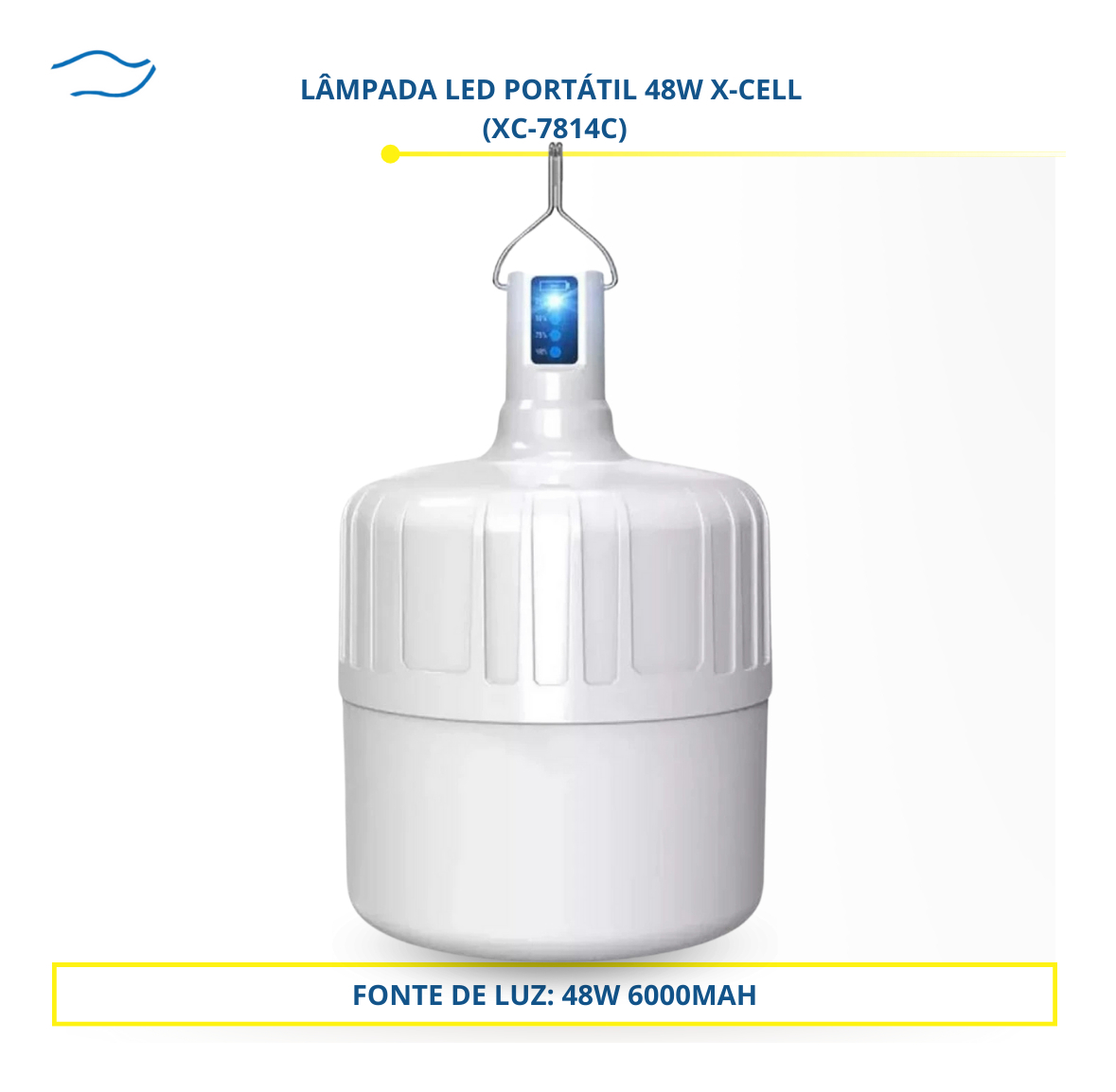 Lampião LED Recarregável 48W X-Cell XC-7814C Bivolt Portátil