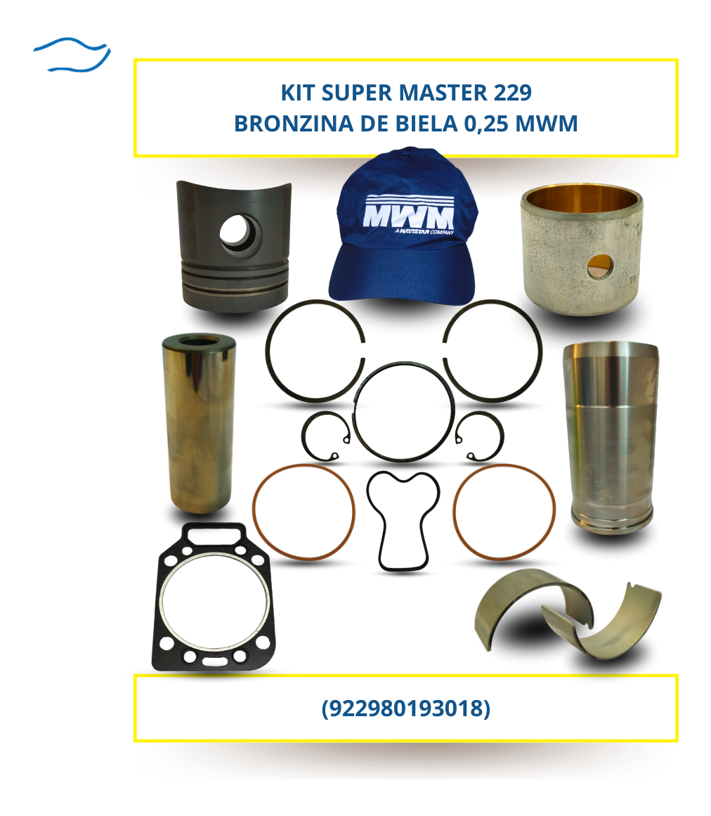 Kit Super Master Motor MWM 229 Aspirado Original 1 Cilindro