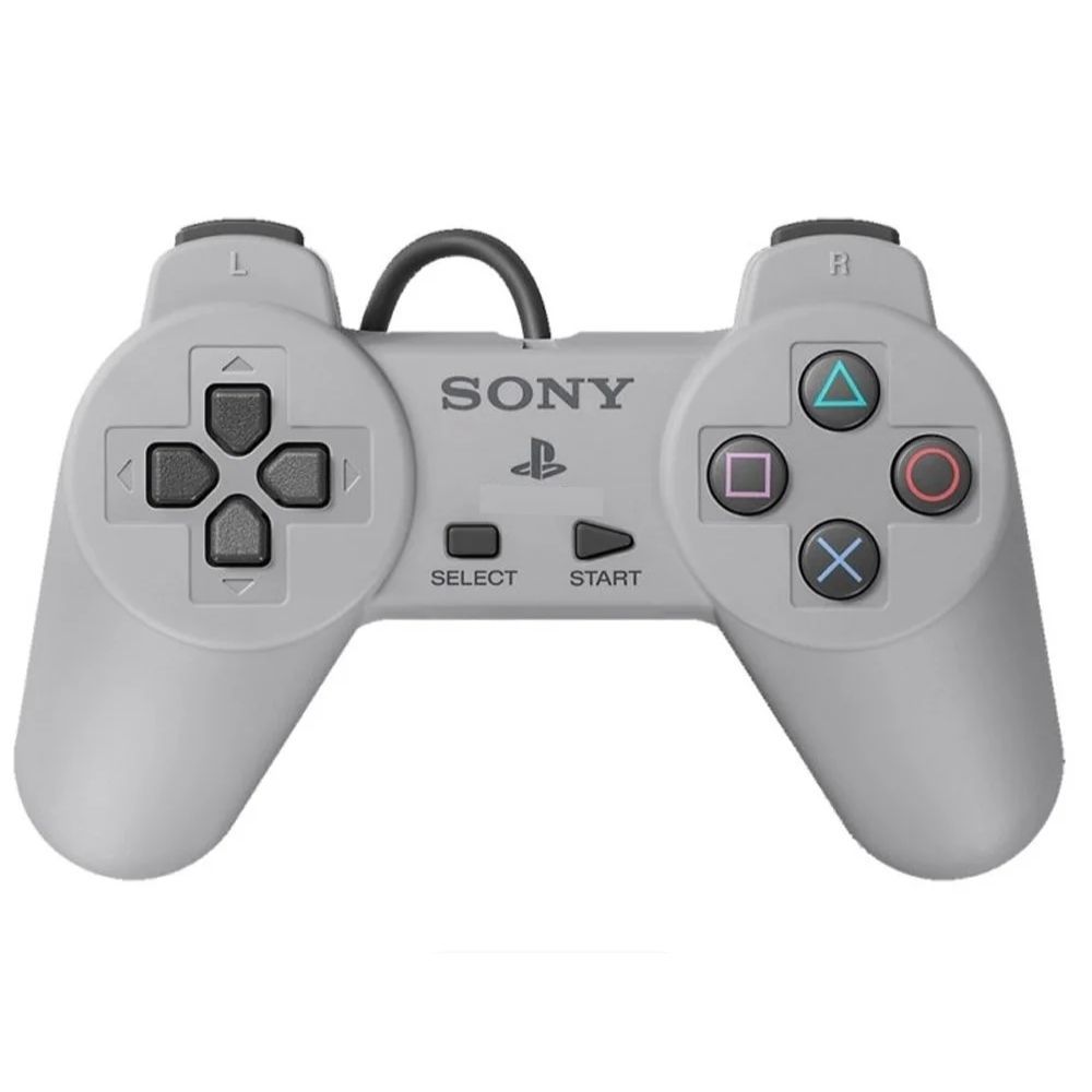 Controle PS1 Paralelo Acrílico Azul Novo - Meu Game Favorito