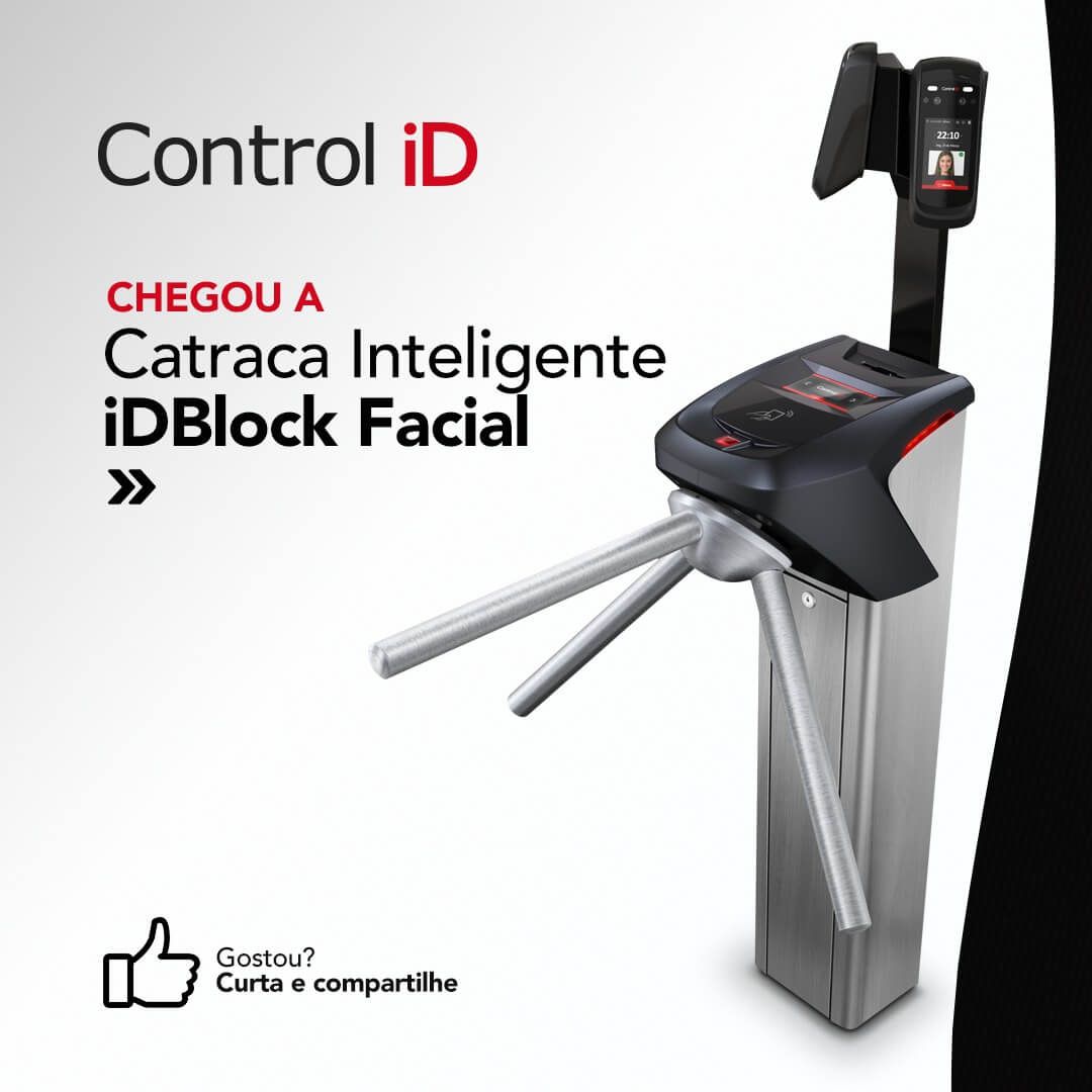 Catraca Idblock Lite Preta Com Leitor Facial Idface Ogis Tecnologia Em Sistemas 