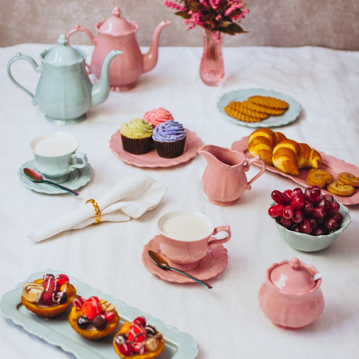 CONJUNTO 6 XÍCARAS PARA CAFÉ PORCELANA FANCY ROSE - A loja física