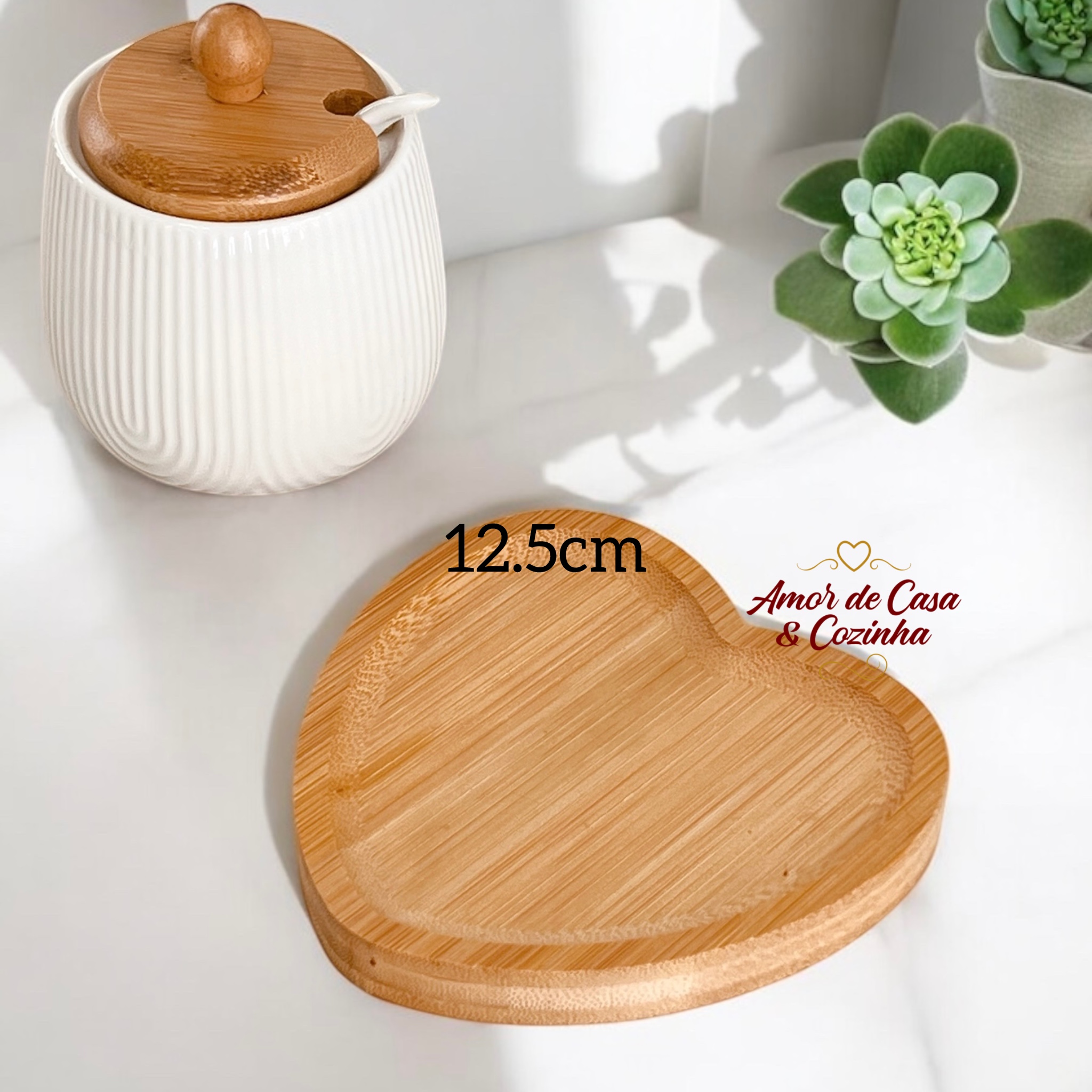PRATO OU PIRES DE BAMBU CORAÇÃO VERONA 12,5 OU 17 CM KIT E AVULSO
