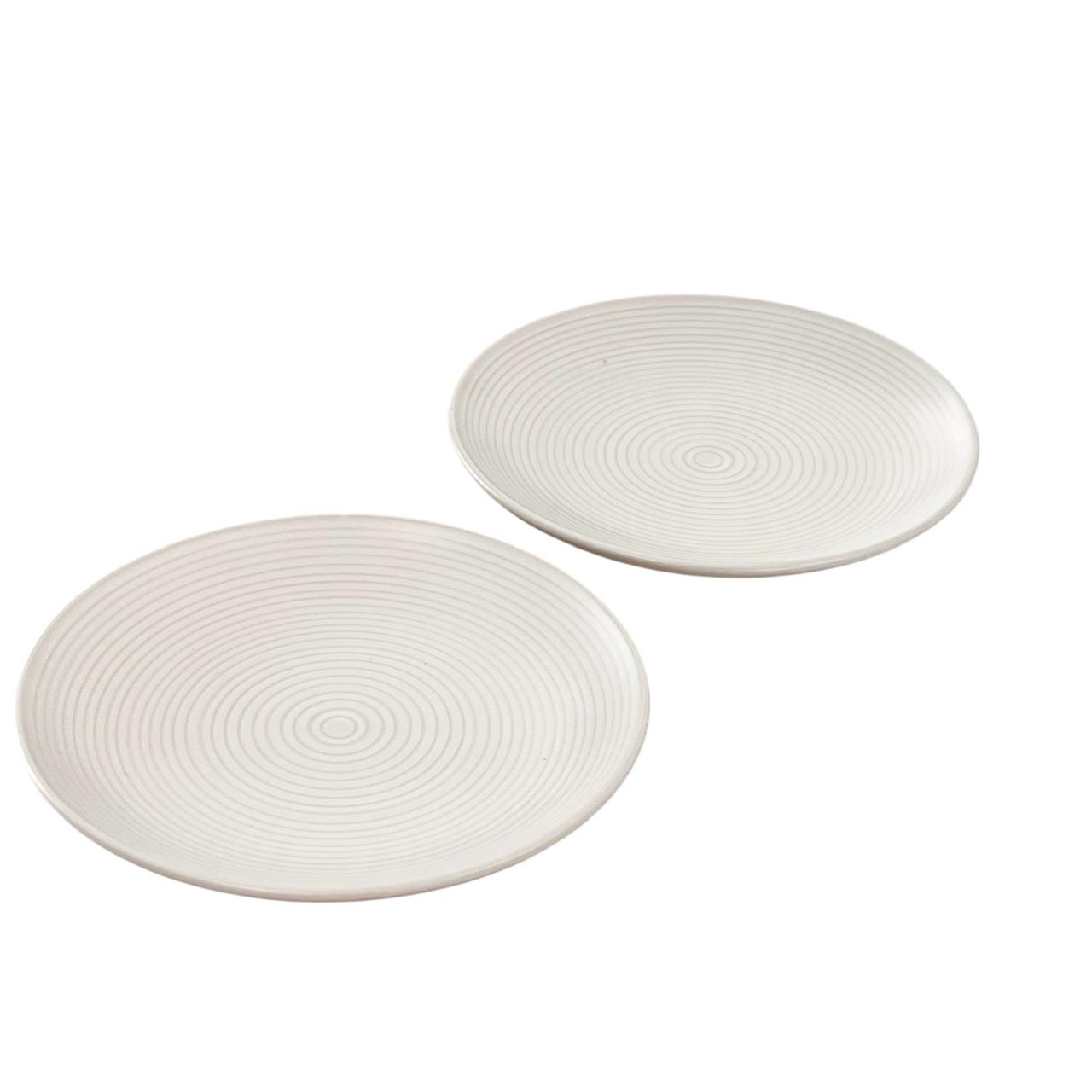 CONJUNTO 2 PRATOS DE SOBREMESA CERÂMICA BRANCO - A loja física