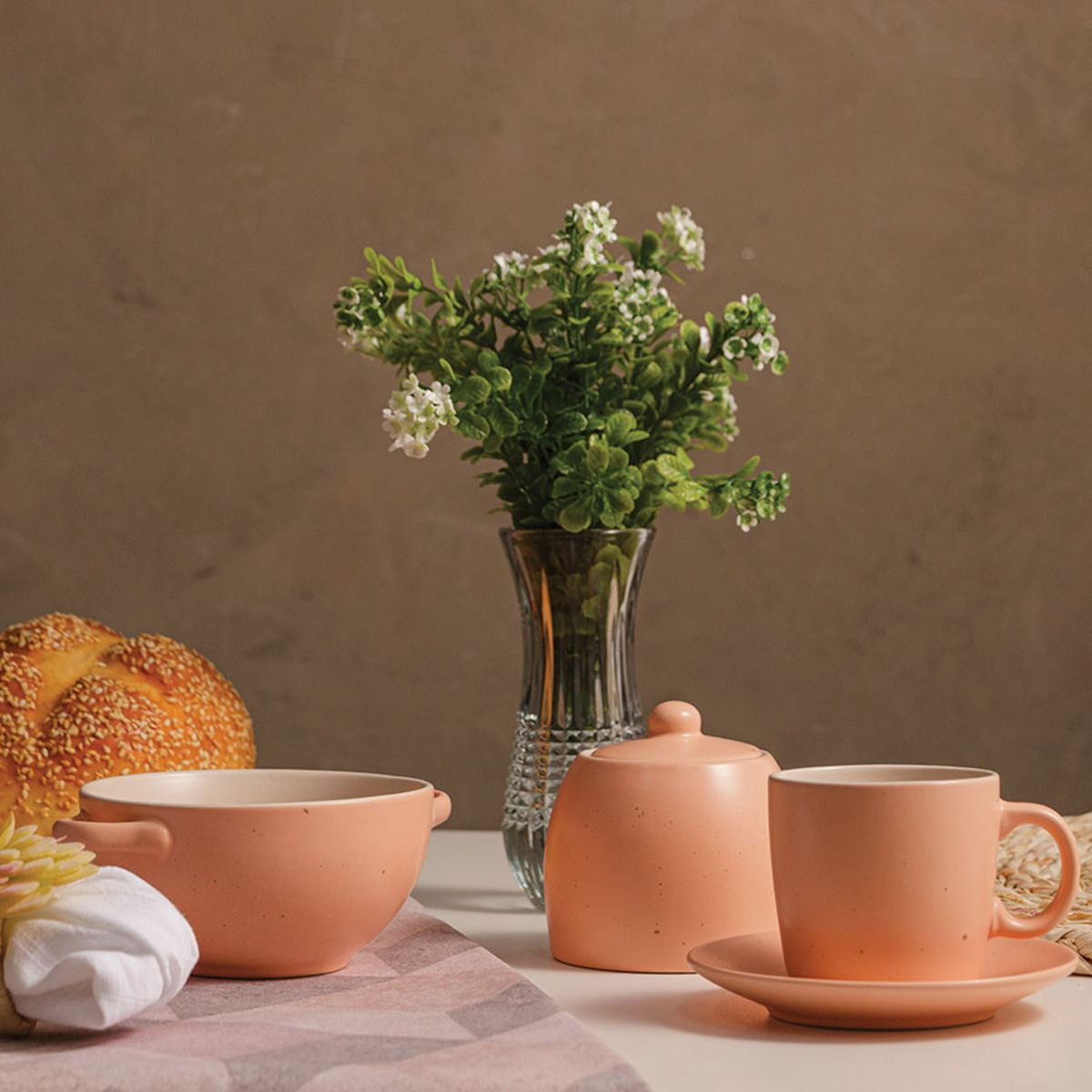 CONJUNTO 2 BOWLS CONSUME DE CERÂMICA GRANILITE SALMON - A loja