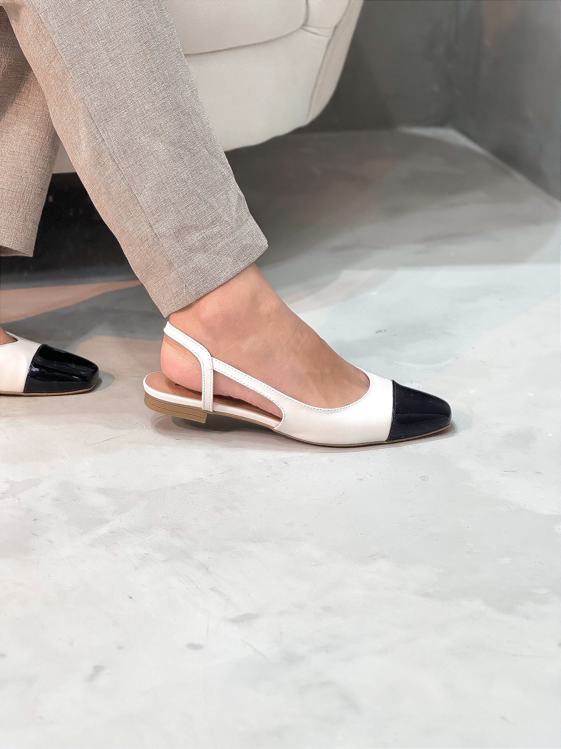 slingback off white