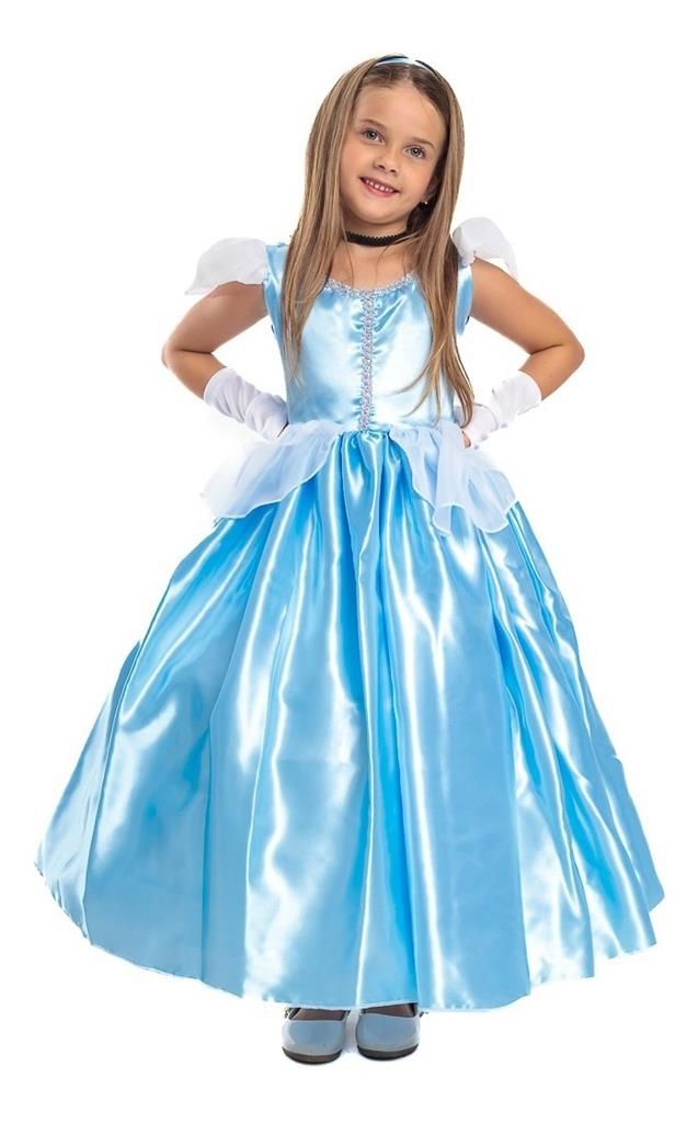 Vestido Infantil Princesa Cinderela Luva E Saiote De Armação - Loja Moda  Sunset - o melhor da Moda Feminina.