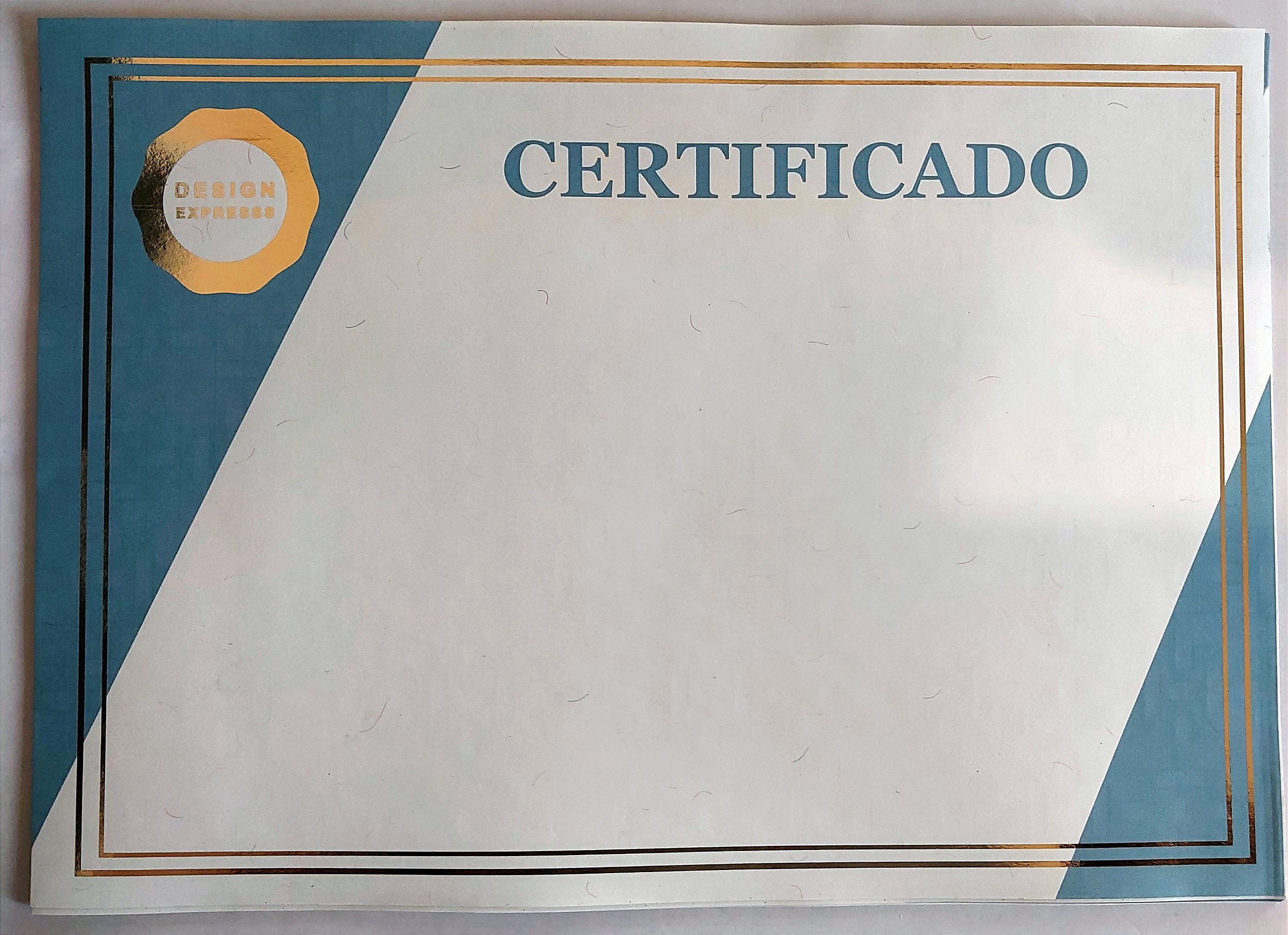 Papel de Certificado Azul Petróleo com Dourado - → Design Expresss ...
