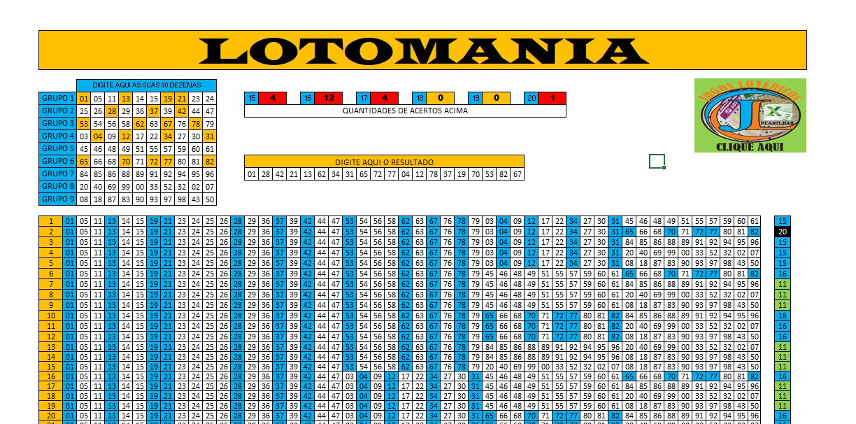 Planilha Lotomania