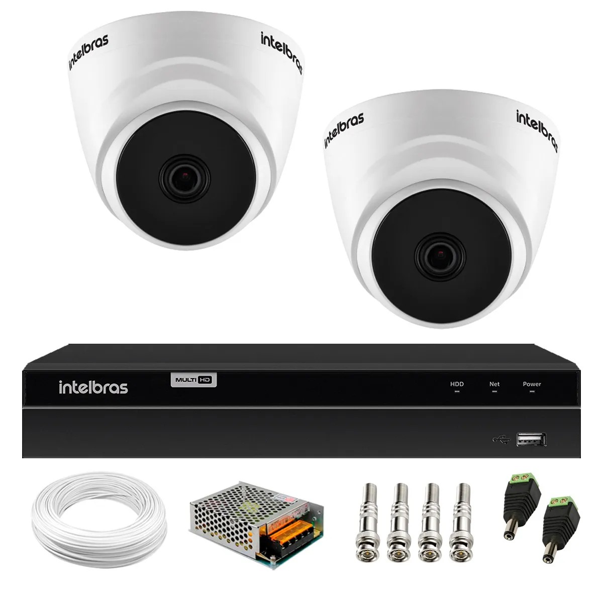 Kit 2 Câmeras Dome VHD 1120 D G7 + DVR Gravador Intelbras MHDX 1204 4  Canais H.265+ - Infinity Distribuidor - Segurança e Qualidade