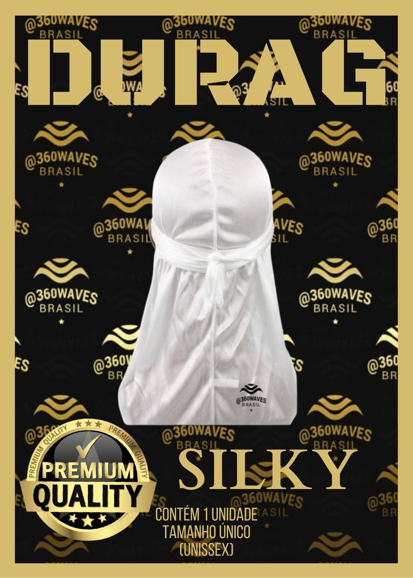 Durag Branca - Silky (Exclusiva Para Waves) - 360 Waves Brasil