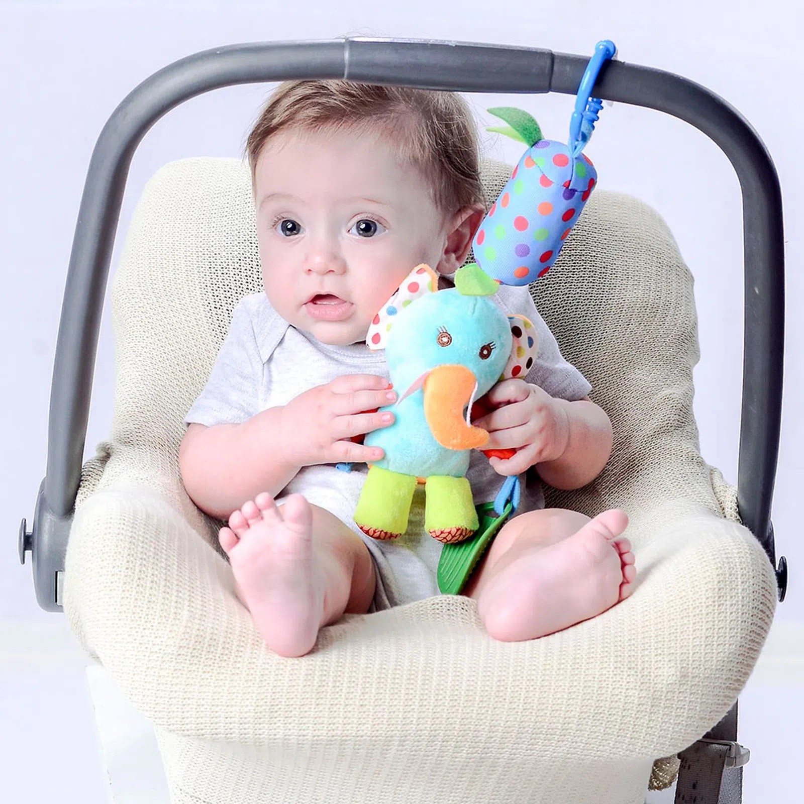 BRINQUEDO PARA CARRINHO DE BEBE UNISSEX PIMPOLHO AZUL/ELEFANTE ...