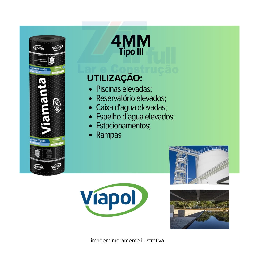 Torodin Manta Asfáltica Viamanta Torodin 4mm Tipo Ill 10m Viapol - Zzat Full ...