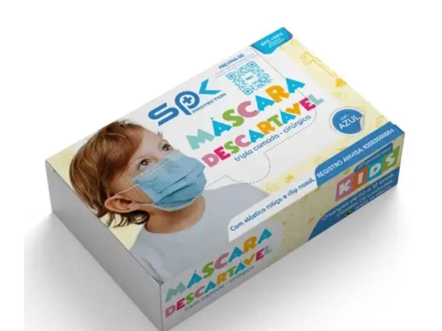 Mascara descartavel Infantil SPK Azul 25un - Casa Limpa Produtos de Limpeza