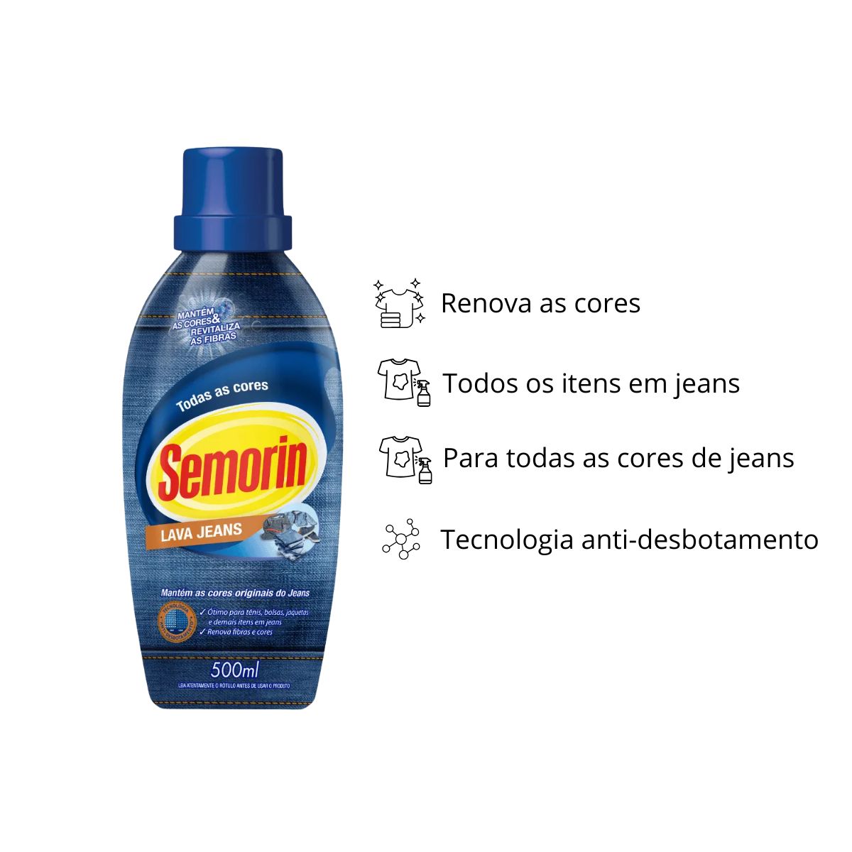 Semorin Lava Jeans 500ml - Casa Limpa Produtos de Limpeza