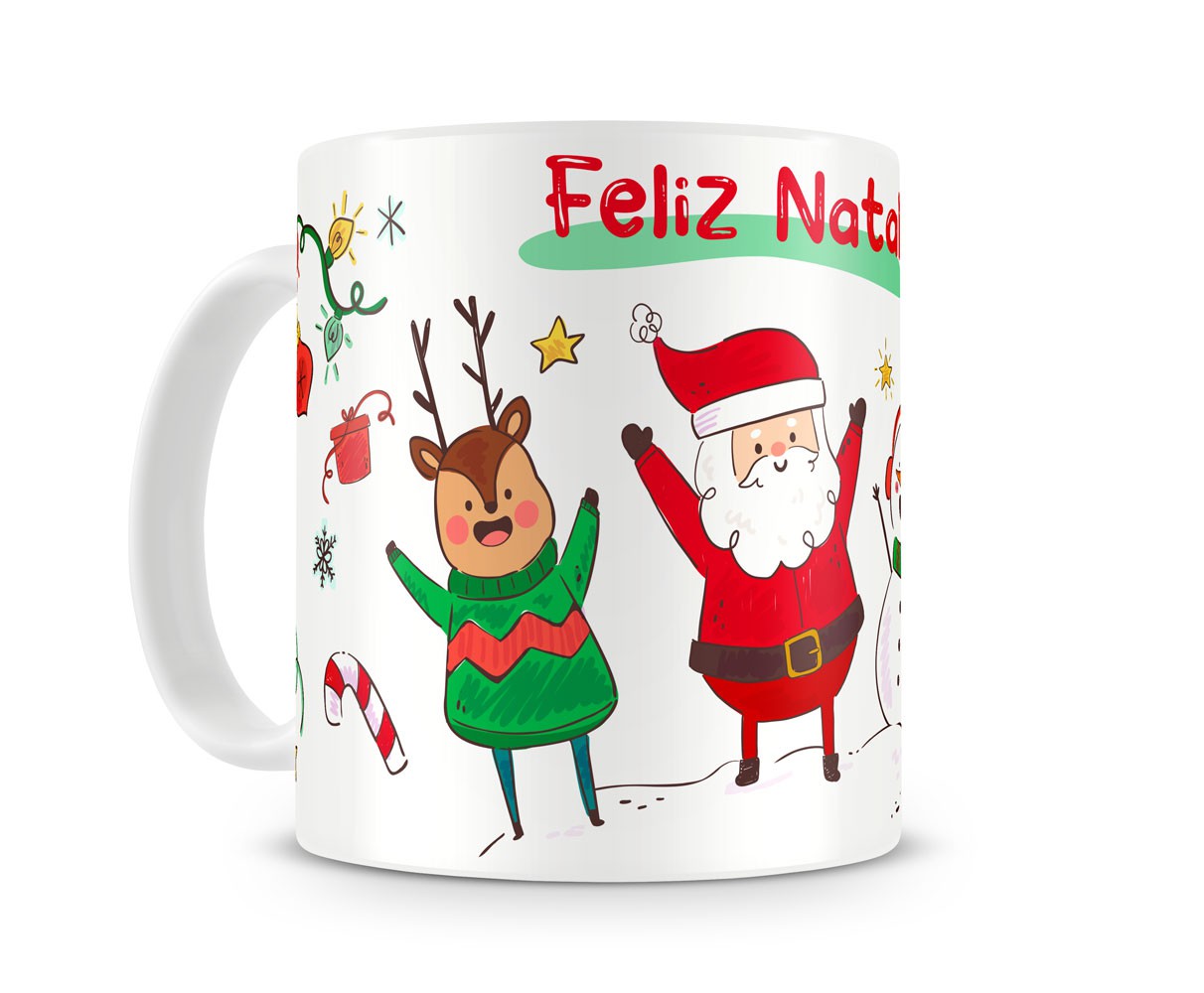 Caneca Criativa Feliz Natal Xícara Presente Fim De Ano use canecas