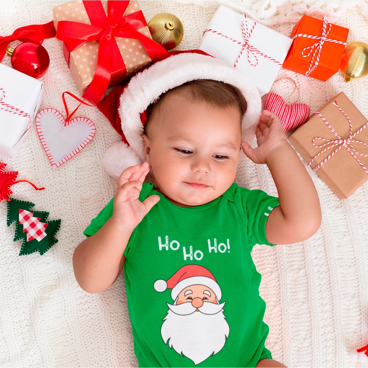 Body Bebê Algodão Papai Noel Ho Ho Verde - Artgeek - Loja Nerd de ...