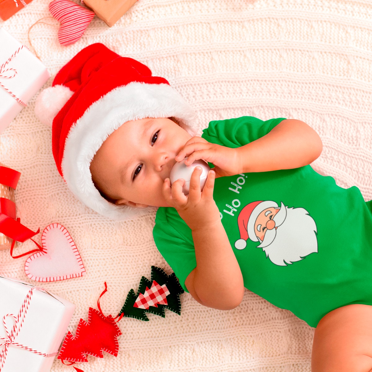 Body Bebê Algodão Papai Noel Ho Ho Verde - Artgeek - Loja Nerd de ...