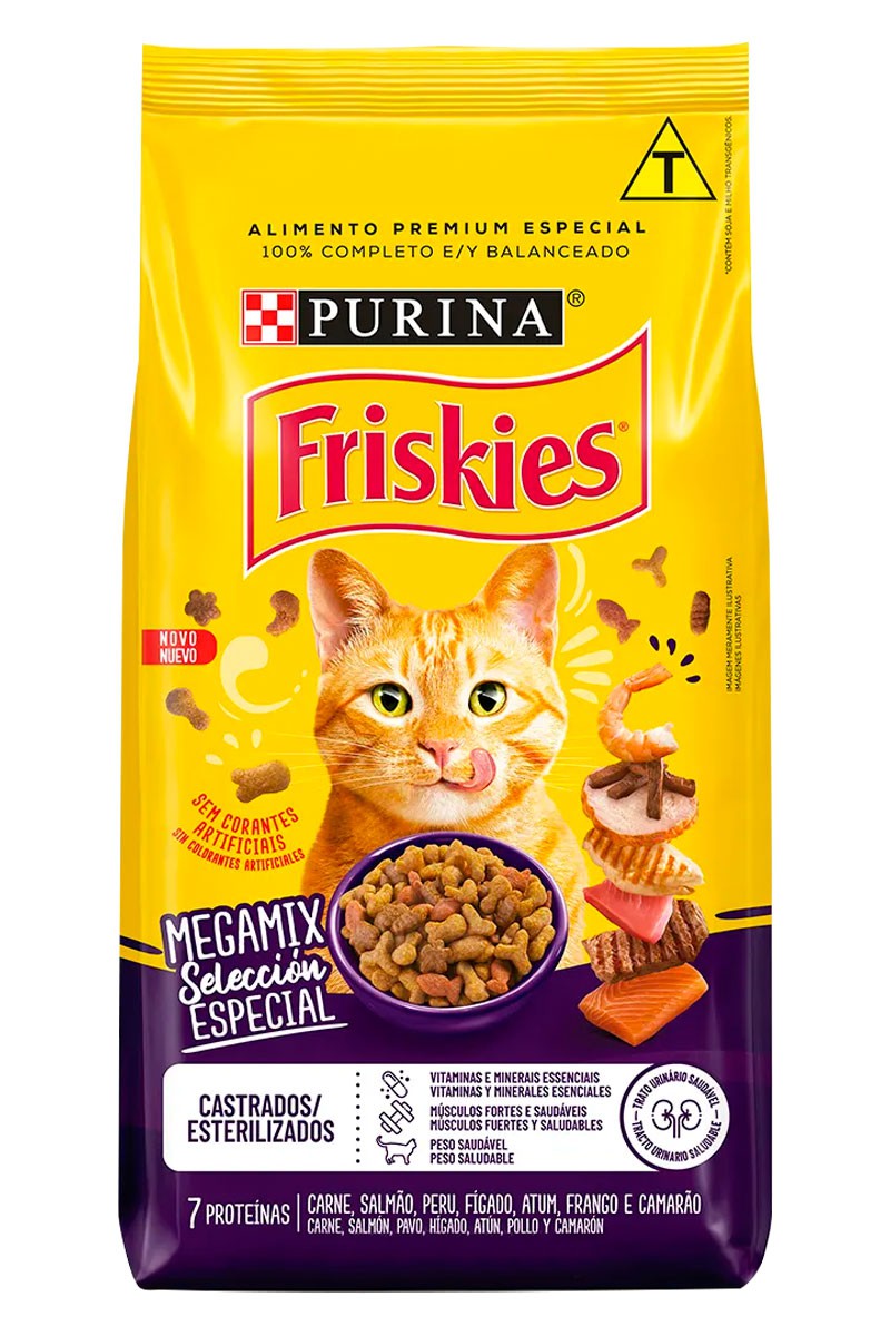 Ração Nestlé Purina Friskies Megamix Selección Especial para Gatos Adultos  Castrados - 1kg, 3kg ou 10,1kg - Pet Shop Agrovillari - Tele Entrega de  Rações e Acessórios para CÃES e GATOS atende