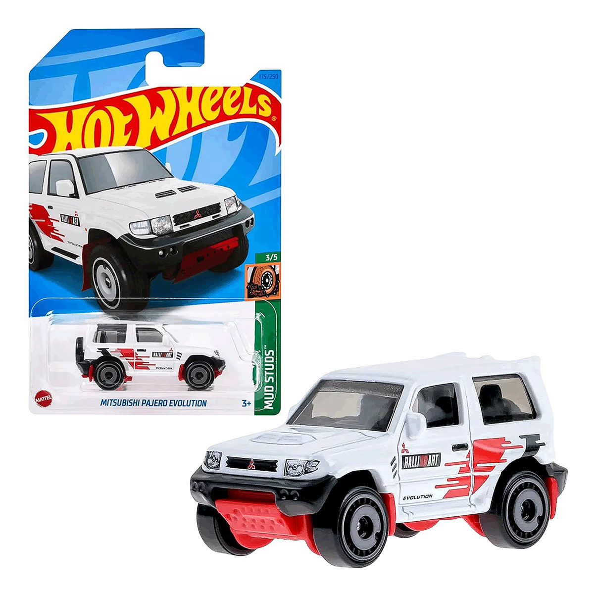 Carrinho Hot Wheels Mitsubishi Pajero Evolution Branca 2023 P