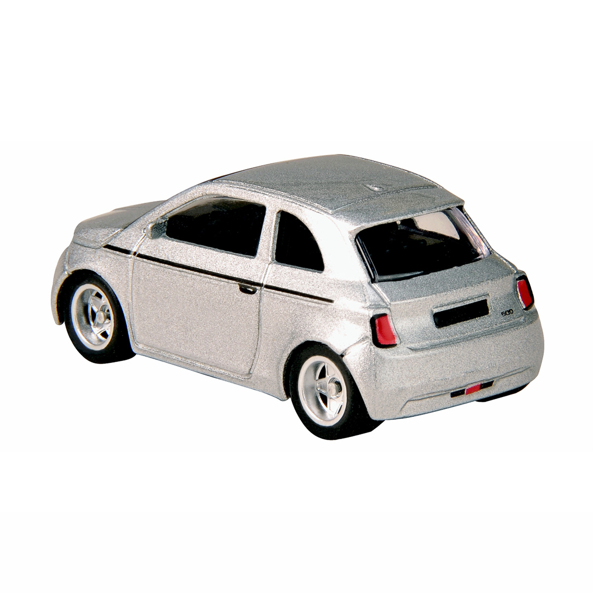 Carrinho Miniatura CKS Fiat 500 Prata Pneus de Borracha - Paulo da