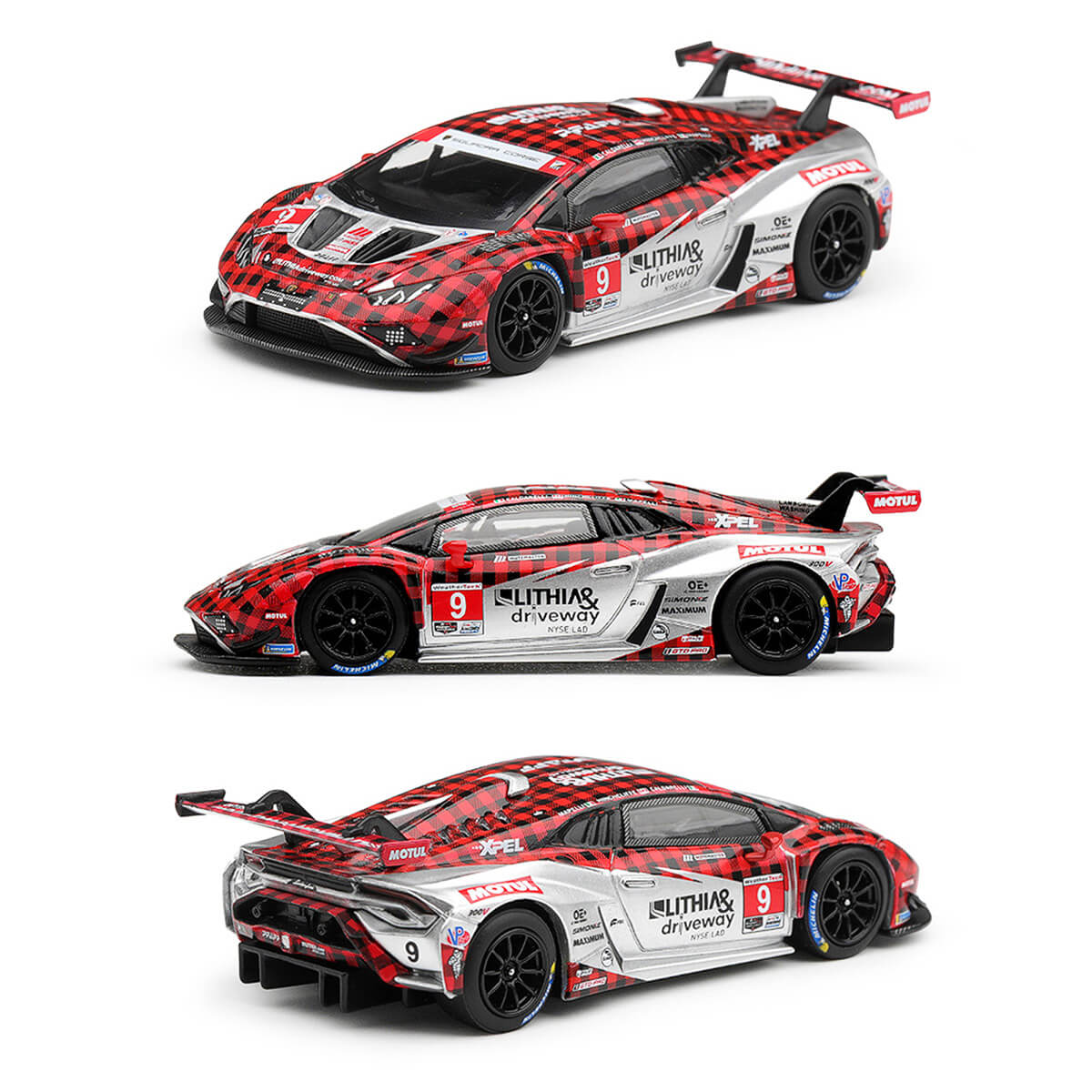 Mini GT #1327 Lamborghini Huracan GT3 EVO2 #9 Pfaff Motorsports