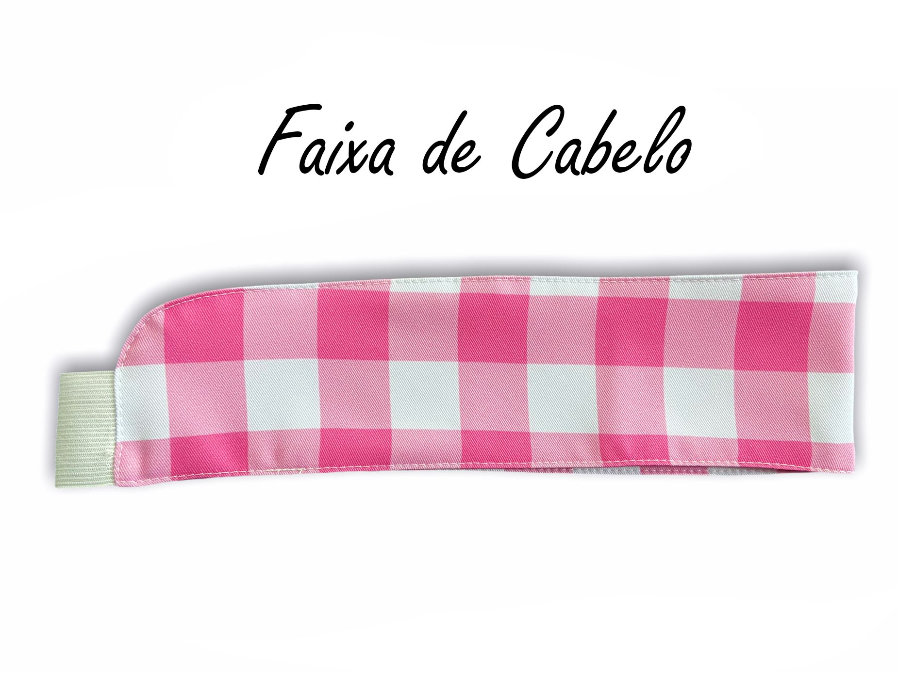 Faixa de Cabelo - Xadrez Rosa - Uniblu 